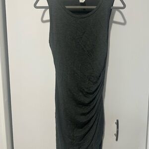 Sleeveless Black Ruched Bodycon Dress - Brand Unspecified